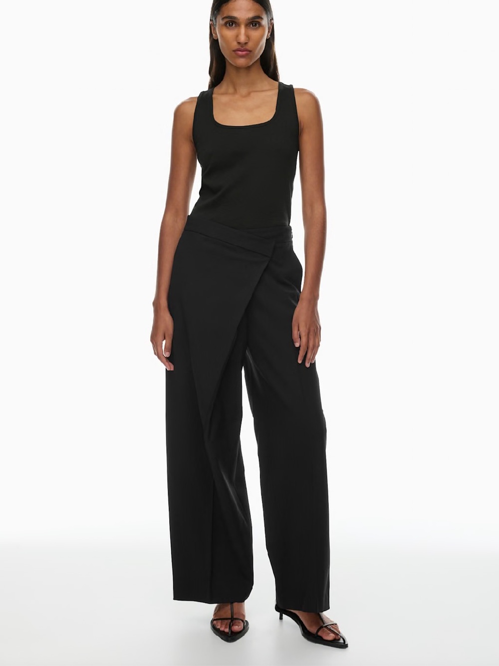 Babaton Overlap Wide Leg Wool Pant Black Size 6